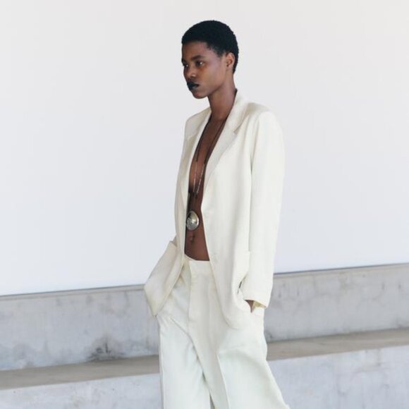 ZARA OVERSIZED FLOWING BLAZER - Picture 8 of 10